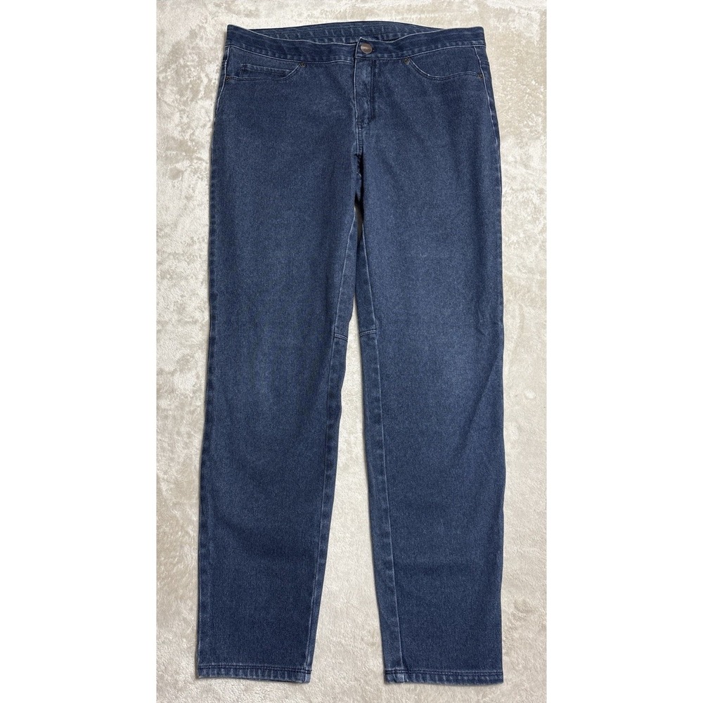 J Jill Denim Leggings Women's Size 10 Blue Stretch Tapered Leg Dark Wash